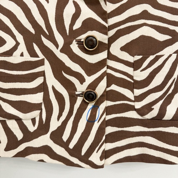 Kate Spade Silk Blend Zebra Print Cropped Jacket. Size 2 - Picture 8 of 9